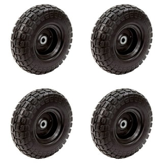 Marathon 00010 4.10/3.50-4 Hand Truck Tire Sawtooth Tread Flat Free - 2.25  Offset - 5/8 Bearings