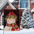 thumbnail image 4 of Bewildely PY5 Bandera de jardín con temática navideña Patio de vacaciones de invierno Ventana al aire libre Calle Muñeco de nieve Banner de Kits de decoración para fiestas No.02, 4 of 6