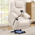 thumbnail image 7 of Dextrus Electric Power Lift Recliner, Massage Sofa with Lumbar Heating, Phone Holder, LED Lighting, Storage Pockets and USB Ports - White, 7 of 7