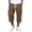 Coffee-03, variant on Men's Waffle Knit Cargo 3/4 Length Pants Elastic Waist Drawstring Casual Capri Trousers