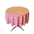 LA Linen Polyester Gingham Checkered 90-Inch Round Tablecloth, Red and ...