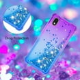 thumbnail image 5 of Samsung Galaxy A01 Core Case,Creativity Clear Gradient Quicksand Glitter Flowing Liquid Floating TPU Case Bling Diamond Sparkle Cover for Samsung Galaxy A01 Core JB Purple Navy, 5 of 7