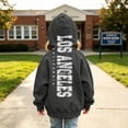 thumbnail image 2 of Bigetiay Kids Boys Girls Hoodie City Name Letter Print Pullover Hoodie Long Sleeve Lightweight Fall Clothes 11-12 Years, 2 of 5