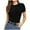 Black, variant on TYGHBN Ladies' Autumn and Summer Fashion Casual Solid Color Slim Fit Pullover T Shirt Women's Streetwear Base Shirt Short Sleeved Top T Shirt Pack Shirt Women Compression Shirts Women Casual Tee T