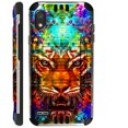 thumbnail image 1 of Compatible with TCL A2 Brushed Metal Texture Silver Guard Hybrid TPU Phone Case Cover (Fantasy Tiger FF), 1 of 1