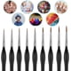 thumbnail image 5 of Juego de pinceles profesionales para detalles, 9 piezas, color negro, para acrílico, acuarela y óleo: micropinceles de precisión ideales para líneas finas y arte en uñas, 5 of 7