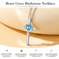 thumbnail image 4 of Bestyle Created Turquoise Cross Necklace for Women Heart Knot Pendant Necklace Catholic Christian Christams Gifts for Wife Momther Girlfriend, 4 of 8