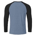 thumbnail image 5 of Men's Fashion Color Blocked Long Sleeve Round Neck Sports Fitness Blouses Shirts, 5 of 5