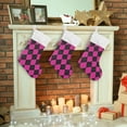 thumbnail image 6 of Coolnut 1 PCS Christmas Stocking Plaid Big Warm 17.7 x 12 Inch Hanging Xmas Stockings Decoration for Family Holiday Party Ornaments Decor Fireplace, 6 of 7