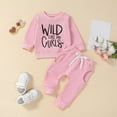thumbnail image 2 of ZRBYWB Toddler Boy Girl Outfits Long Sleeve Letter Print T Shirt Pullover Tops Pants Outfits Baby Clothing, 2 of 5