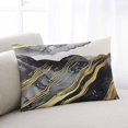 thumbnail image 2 of Marble Black Throw Pillow Cover 20 x 30 Inch Decorative Pillow Cover Modern Luxury Gold Nature Texture Lumbar Pillowcase Seasonal Rectangle Cushion Case for Couch Sofa Bed Living Room, 2 of 7