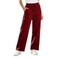 thumbnail image 3 of JOANKDMI Wide Leg Sweatpants Women with Pockets High Waisted Relaxed Fit Open Bottom Elastic Drawstring Waist Comfy Yoga Athletic Track Pants Workout Sweatpants Women, L-3XL, 3 of 7