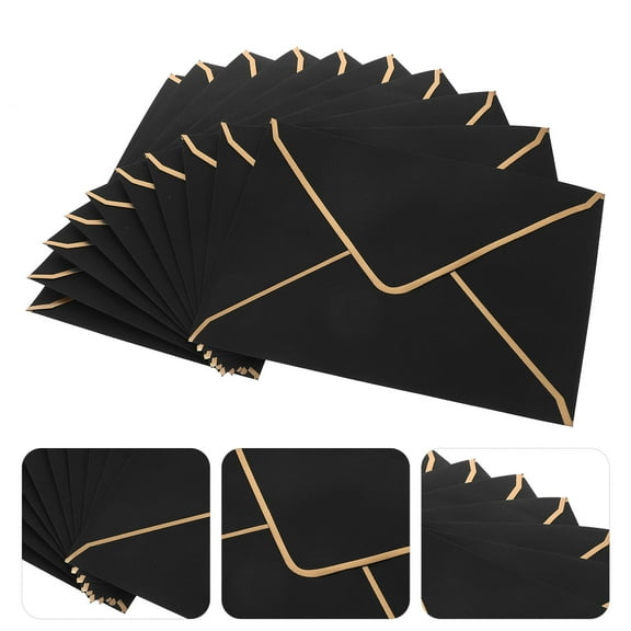 Worgeous Letter Sized Envelopes Card Envelopes Kraft Paper Black 10Pcs 7.3X5.3X0.02In