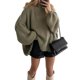 thumbnail image 1 of Suéteres de Cuello Alto de Gran Tamaño para Mujer, Jerseys de Punto Grueso de Larga, Ropa de Moda de Invierno, Otoño Verde L, 1 of 9