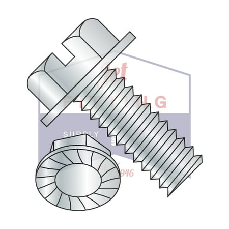 

8-32 x 1/4 Machine Screws | Slotted | Hex Washers Head | Steel | Zinc | Serrated (Quantity: 10000)