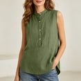 thumbnail image 6 of BUIGTTKLOP Womens Cotton Linen Tank Tops Basic Solid Business Casual Summer Sleeveles Shirts Loose Work Office Blouses, 6 of 7