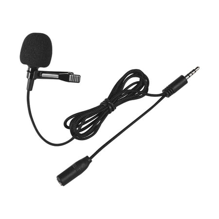 Mini Clip-on Lapel Lavalier Condenser Microphone Mic with 3.5mm Headphone Output Jack for iPhone iPad Android Smartphone DSLR Camera Computer PC (Best Lapel Mic For Dslr)