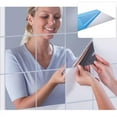 thumbnail image 5 of Fancy 16pcs Self Adhesive Mirror Tiles Wall Mirror Stickers Flexible Non Glass Mirror Sheets for Home Living Room Wall Decor 5.9"*5.9" Silver, 5 of 13