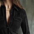 thumbnail image 7 of Dagugfen Womens Denim Shirts Long Sleeve Button down Collared Neck Fashion Shirts for Women Solid Color, 7 of 7