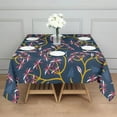 thumbnail image 3 of Christmas Square Tablecloth 60x60 Inch – Waterproof Polyester Printed Table Cover, Wrinkle Resistant & Washable for Kitchen Dining Picnic Party Decor, Single-v4-13, White, 3 of 6