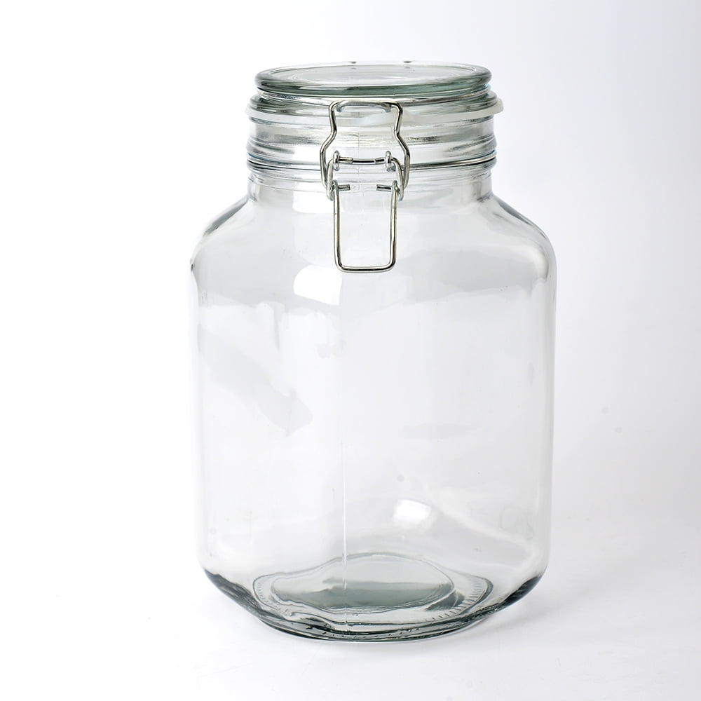 Mainstays Kitchen storage 106OZ Clear Glass Lock Lid Jar
