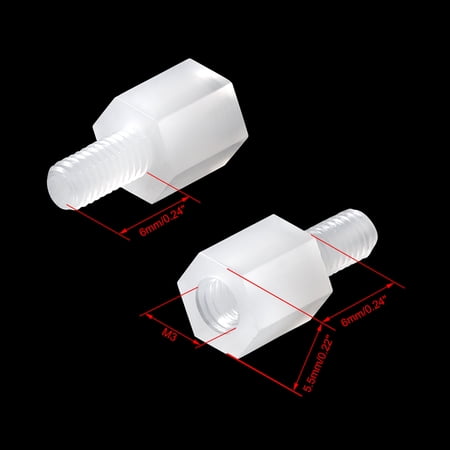 CONPHERON Nylon Hex Afstandhouder Zwart Kunststof Hex Spacer Standoffs M3*5 mm,50 pcs CONPHERON Nylon Hex Afstandhouder Zwart Kunststof Hex Spacer Standoffs M3*5 mm,50 pcs