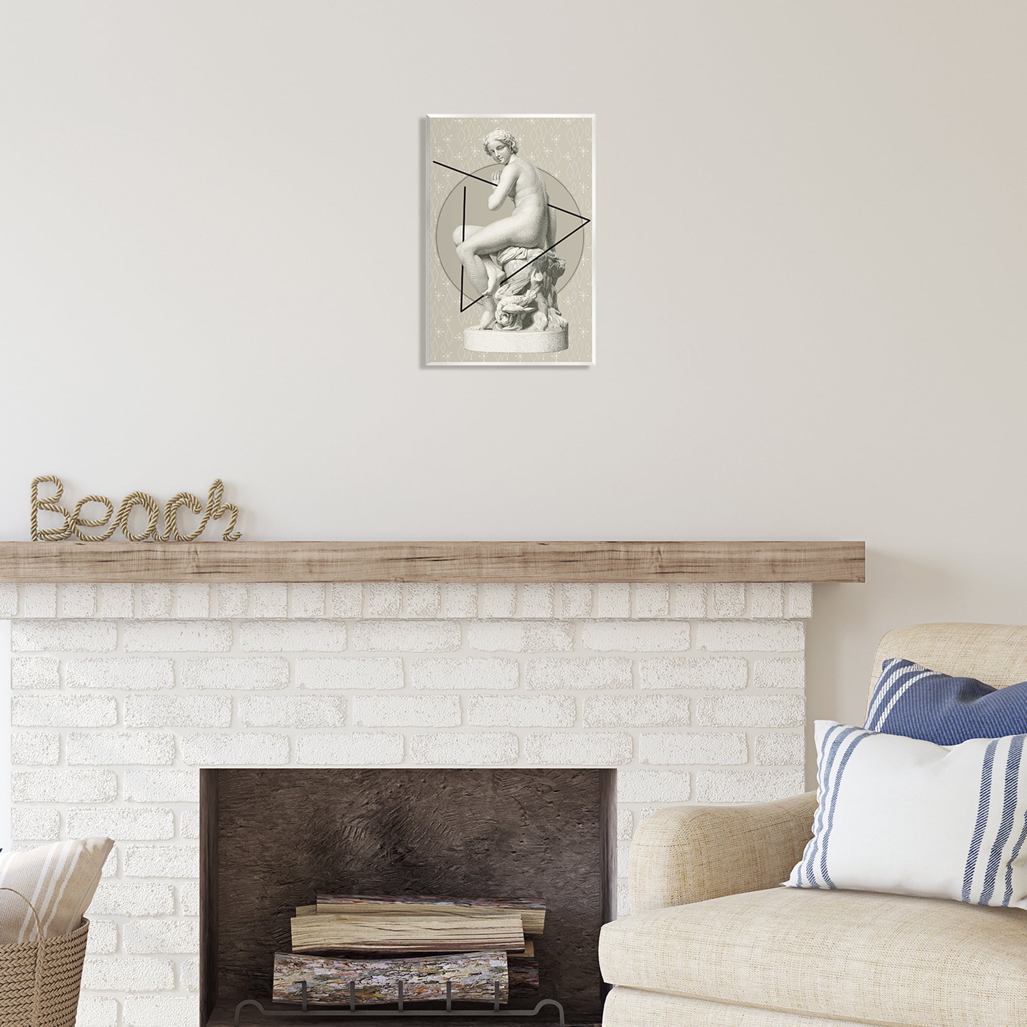 Stupell Industries Geometric Classical Statue Abstract Painting Unframed Art Print Wall Art, 10 x 15