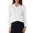 thumbnail image 1 of CAMISA DE TRABAJO CHIC PARA MUJER INSPIRADA, CON LACITOS Y CUELLO DE LENGUA, BOTONES, MANGA LARGA, BLUSA DE OFICINA XL BLANCA, 1 of 6
