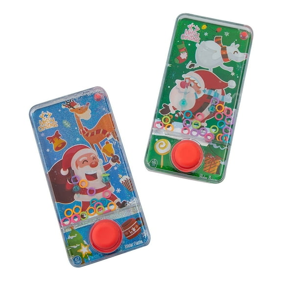 Fun Express 5 1/2" Christmas Ring Toss Handheld Plastic Water Games - 12 Pieces