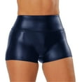 thumbnail image 3 of UHYARE Women's Flexible Club Faux Leather Shorts High Waisted Sexy Disco Short Hot Pants(Blue,XL), 3 of 4