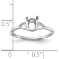 thumbnail image 3 of 14k White Gold Polished 7x5 Oval Gemstone Ring Mounting - Ring Size 6.0 no stones included, 3 of 5