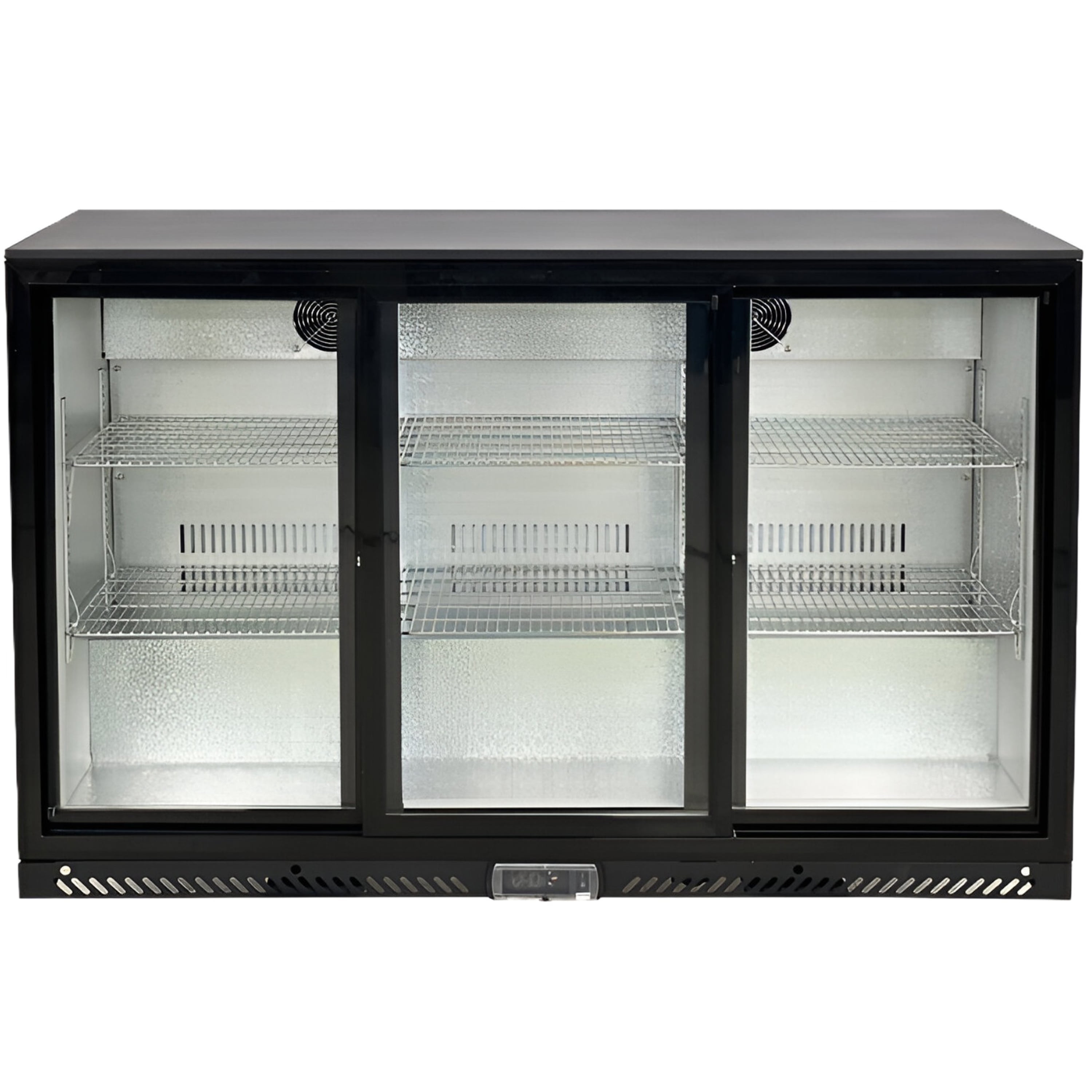 Elite Kitchen Supply 53 in Sliding Door Back Bar Cooler 11.3 Cu Ft Glass Door Refrigerator with Lockable Shelves