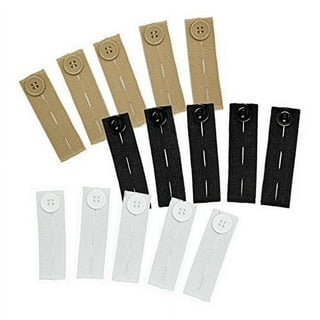  HINZIC 5Pcs Pants Button Extender Black Waistband Extenders  Reusable Adjustable Button for Trousers Pants Buttons Extender Tip