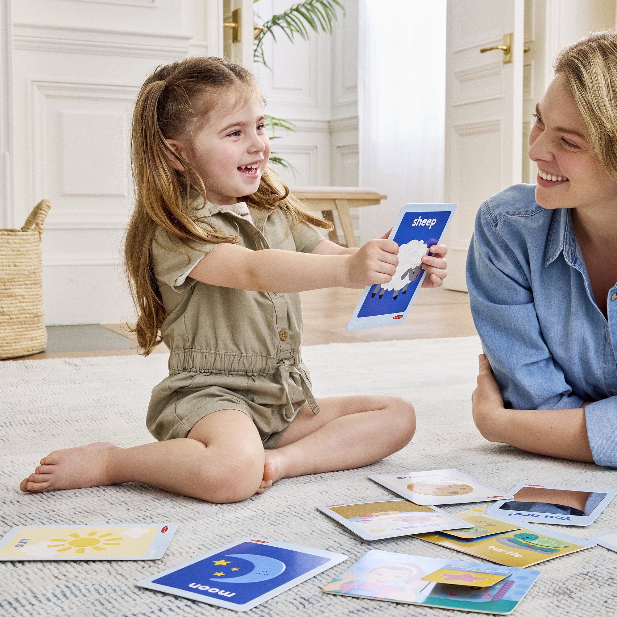 Melissa & Doug® Ms. Rachel™ First Words Textured Sensory Flashcards Preschool Learning Toy for Boys, Girls - FSC Certified