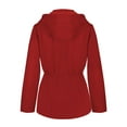 thumbnail image 4 of Levmjia Womens Hooded Jacket Waterproof Long Sleeve Windproof Lightweight Coat with Pockets for Outdoor Travel Hiking Commuting, 4 of 7