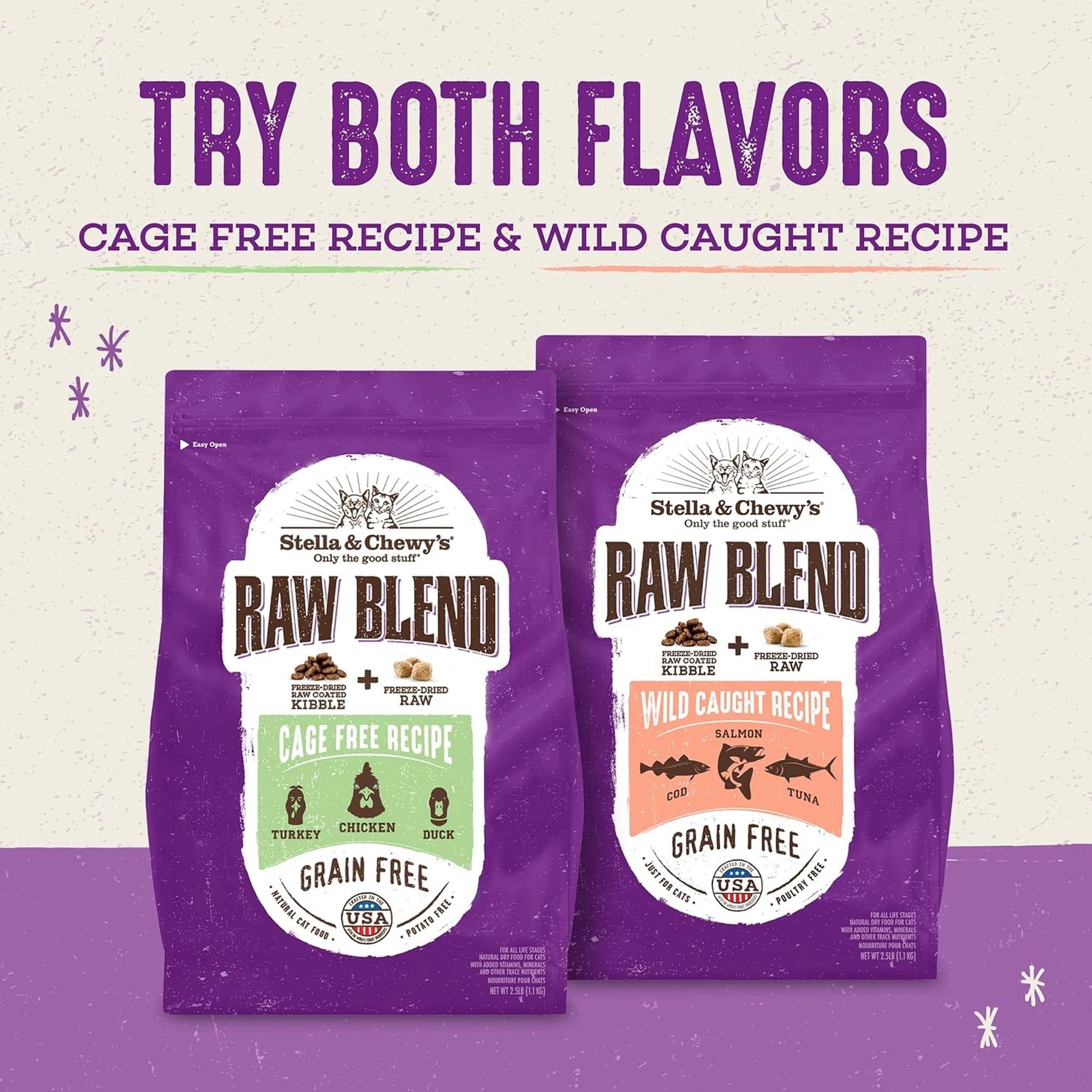 Stella & Chewy's Baked Kibble for Cats - Raw Blend Cage-Free Recipe - 10 Pound Bag