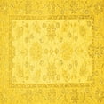 thumbnail image 1 of Ahgly Company Indoor Square Oriental Yellow Traditional Area Rugs, 4' Square, 1 of 4