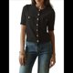 thumbnail image 1 of Cárdigan de Otoño para Mujer, y Elegante, con Doble Bolsillo y Botones Metálicos, de Punto y Cuello Redondo. Negro L, 1 of 6