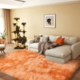 thumbnail image 3 of Socofuz Fluffy Area Rugs for Living Room,4x6 Shag Rectangular Carpets for Bedroom Tie-dye Orange, 3 of 7