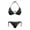 Black Gold Marble Print, variant on Sunflower Print Ladies Bikini Swimsuit Set Lightweight Two Piece Swimwear Triangle Halter Top with Side Tie Bathing Suit for Women