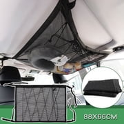 AUTOXBERT 35X26 Car Roof Cargo Net Bag Ceiling Mesh Storage Bag Organizer Universal for Suv