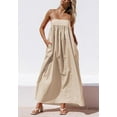 thumbnail image 2 of Chouyatou Women's Summer Backless Tied Spaghetti Straps Casual Loose Cutout Maxi Dress with Pockets, 2 of 6