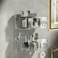 thumbnail image 5 of PPgejGEK Transparent Bathroom Wall Mounted Storage Box, Thickened Large Capacity Draining Makeup Organizer, 25.5x13.5x10cm/10.03x5.31x3.93in, with Hooks, 5 of 6