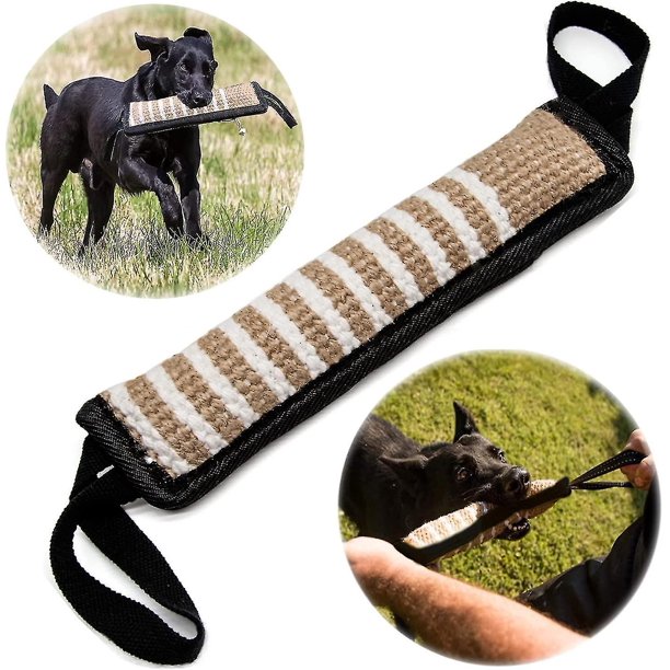 Juguete para tirar de perros YUANXCMXG Almohada de yute con 2 asas resistentes