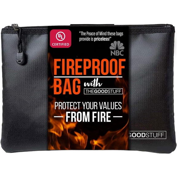 Fireproof Money Bag for Cash (10" x 13") – Waterproof Document Holder with Zipper, Protects Important Papers, Passports & Valuables from Fire & Water – Secure Storage for Home, Office & Travel