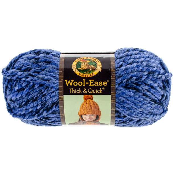 Lion Brand Wool-Ease Thick & Quick Yarn - Blue Jay Super Bulky Yarn For Knitting