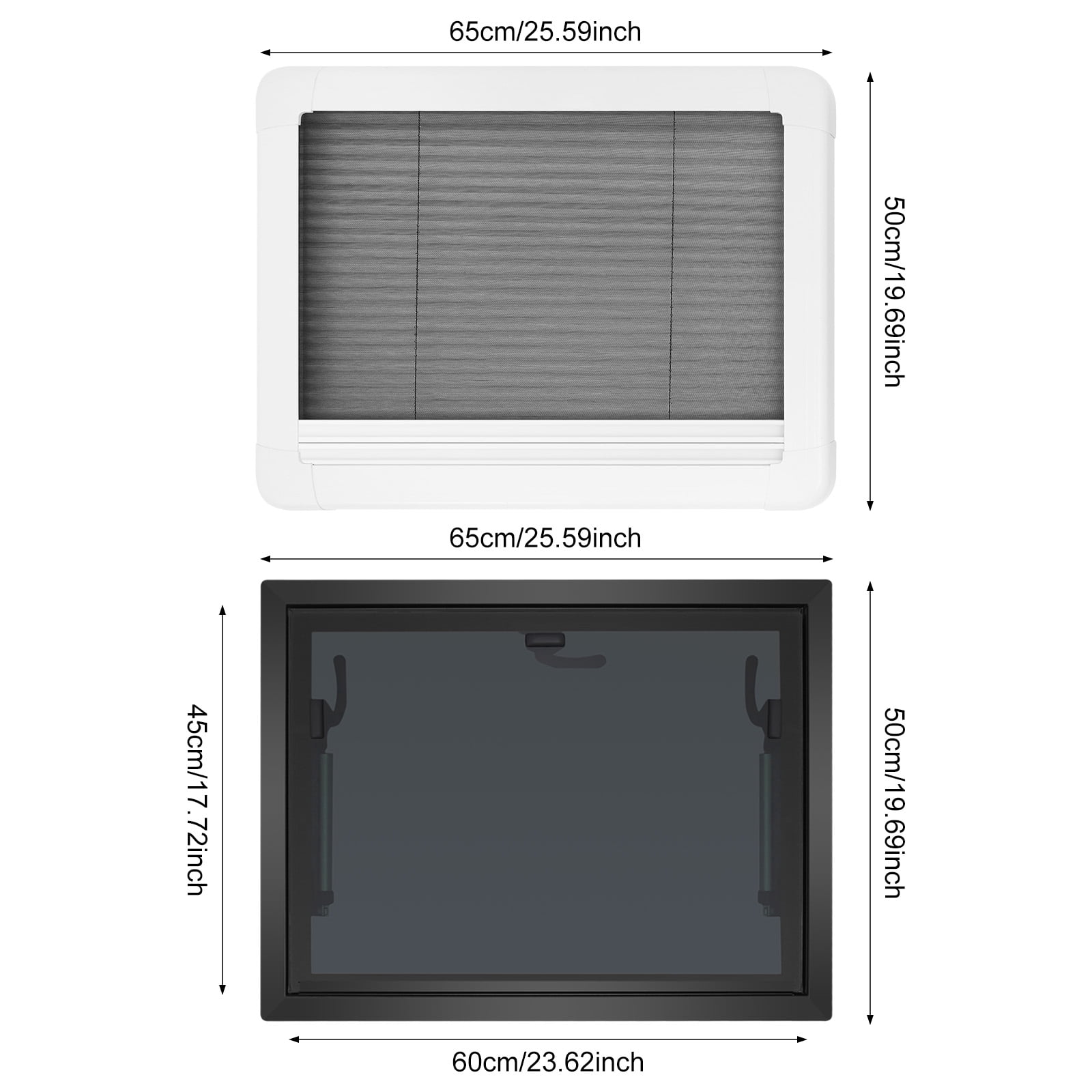 LiHUiee RV Caravan Camper Van Push Out Window RV Window With Window Screen 600x450mm for RVs, Trailers