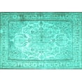 thumbnail image 1 of Ahgly Company Machine Washable Indoor Rectangle Persian Turquoise Blue Traditional Area Rugs, 4' x 6', 1 of 4