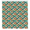 thumbnail image 3 of Abstract Geometry Shower Curtain, Colorful Random Shapes Doodle Style Hand Drawn Round Items, Fabric Bathroom Set with Hooks, 69W X 75L Inches Long, Dark Eggshell Multicolor, by Ambesonne, 3 of 3