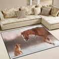 thumbnail image 2 of Coolnut Lightweight Soft Area Rugs 63 x 48 in, Horse and Dog in Winter Floor Mat for Kids Playing Room Hardwood Floor Living Room Nursery Rugs, 5'3" x 4', 2 of 6